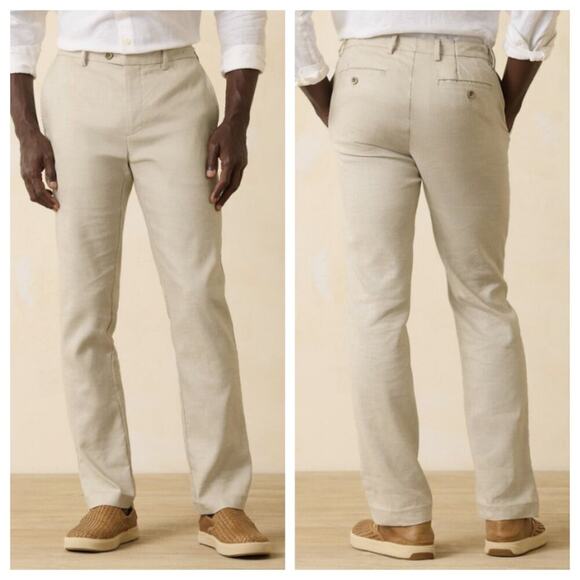 Tommy Bahama Men's Latigo Beach Linen Blend Flat Front Pants Size 42x32 - Picture 1 of 8